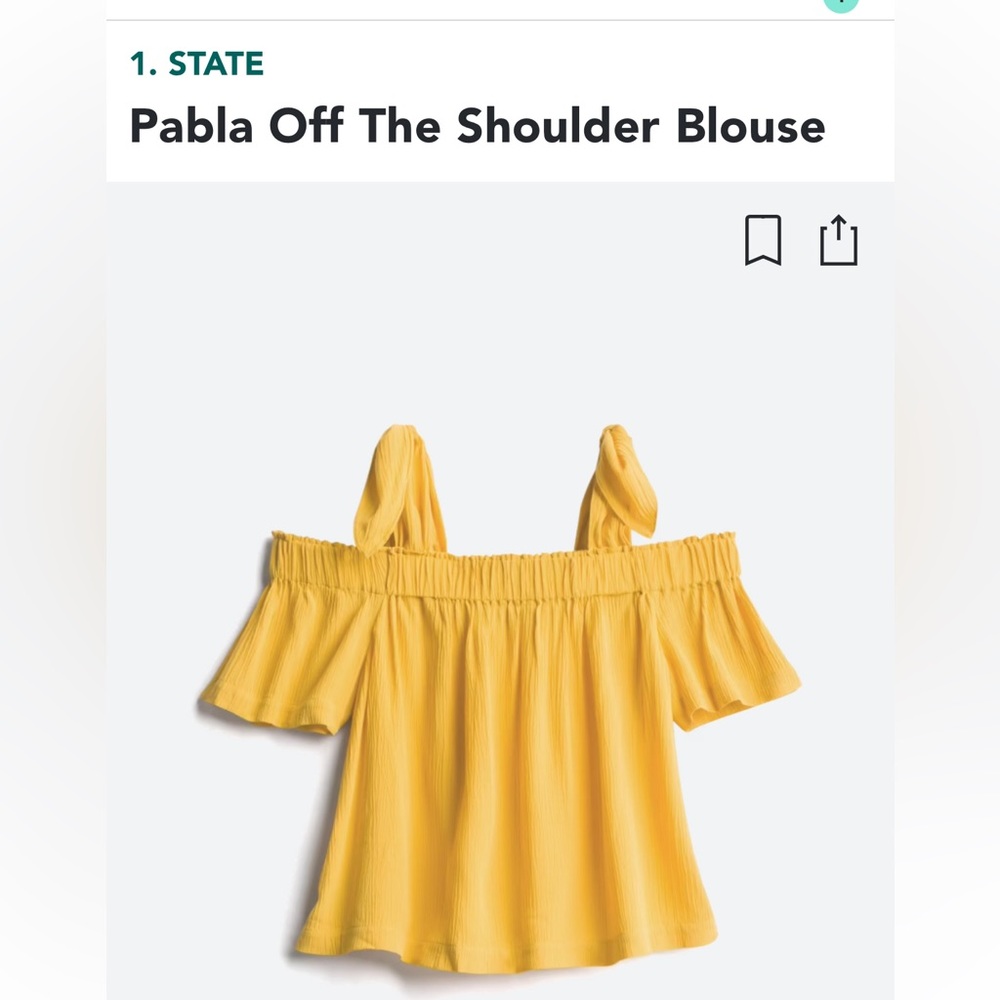 GUC State size large mustard yellow cold shoulder top
